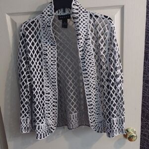 Weavz Black and White Geometric Cardigan